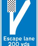 200 yards to escape lane ahead for vehicles unable to stop on a steep hill