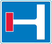 No through road for vehicular traffic in direction indicated from junction ahead