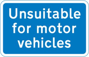 Road unsuitable for motor vehicles