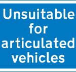 Road unsuitable for articulated vehicles