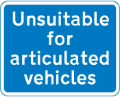 Road unsuitable for articulated vehicles