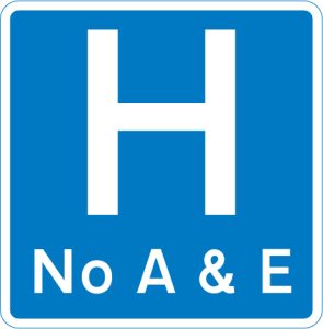 Hospital ahead without accident and emergency facilities