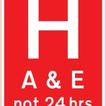Hospital ahead with accident and emergency facilities