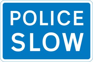 Potential danger temporarily ahead and consequent need to proceed with caution
