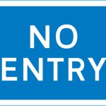 Entry to a car park, private access road or property from a public road not allowed