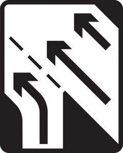 Additional traffic joining from the left ahead (non-primary route)