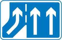 Additional traffic lane joining from the right ahead