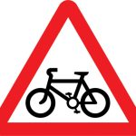 Cycle route ahead warning