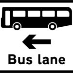 Bus lane on road at junction ahead
