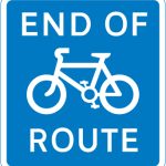 End of cycle lane, track or route