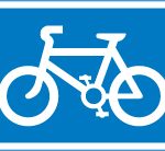Route recommended for pedal cycles on the main carriageway of a road