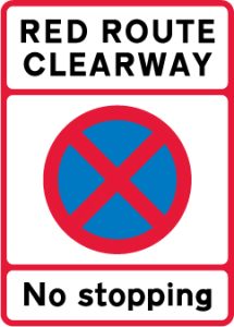Entrance to red route clearway