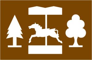 Tourist symbol for England and Wales: peasure or theme park