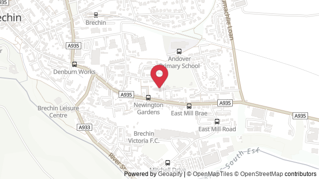 Map showing the location of Brechin Theory Test Centre