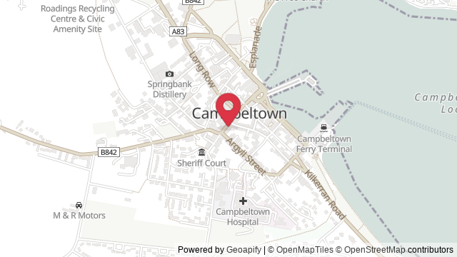 Map showing the location of Campbeltown Theory Test Centre
