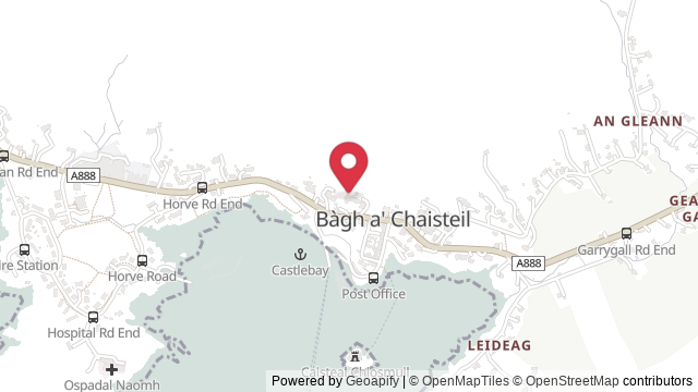 Map showing the location of Castlebay (Isle of Barra) Theory Test Centre