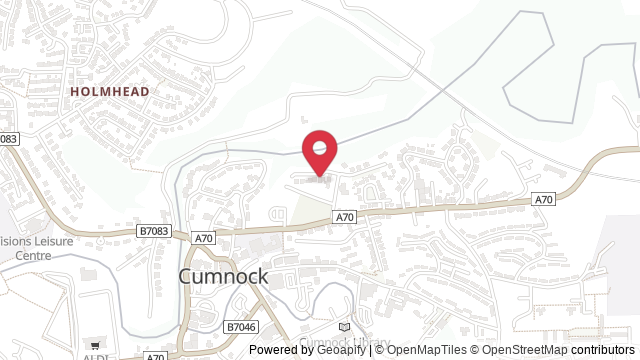 Map showing the location of Cumnock Theory Test Centre