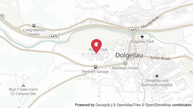 Map showing the location of Dolgellau Theory Test Centre