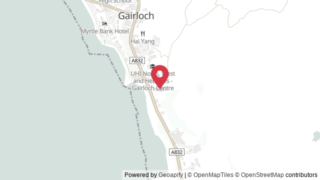 Map showing the location of Gairloch Theory Test Centre