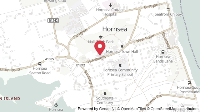 Map showing the location of Hornsea Theory Test Centre