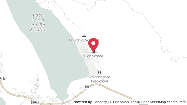 Map showing the location of Kinlochbervie Theory Test Centre