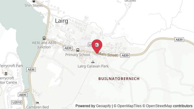 Map showing the location of Lairg Theory Test Centre