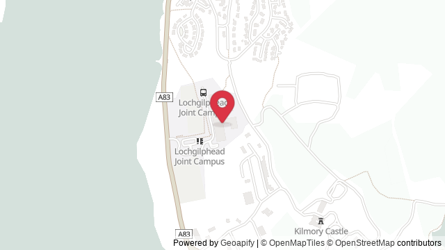 Map showing the location of Lochgilphead Theory Test Centre