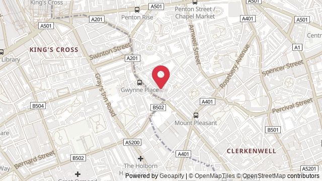 Map showing the location of London (Holborn) Theory Test Centre