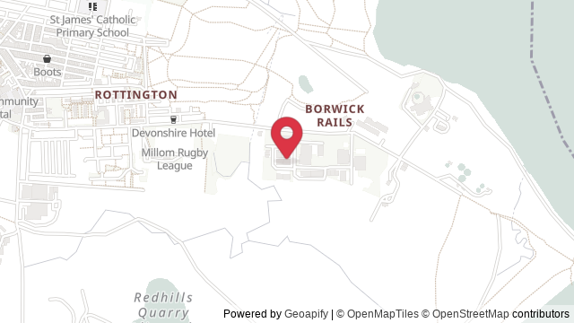 Map showing the location of Millom Theory Test Centre
