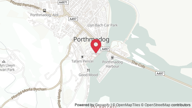 Map showing the location of Porthmadog Theory Test Centre