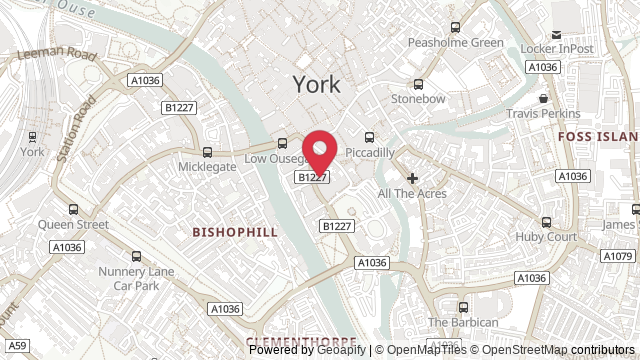 Map showing the location of York Theory Test Centre